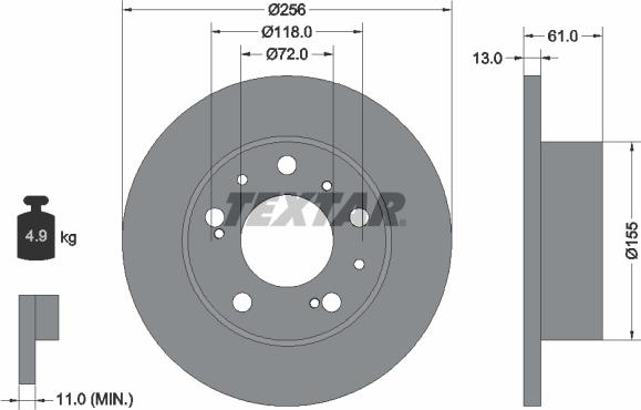 Textar 92027100 - Disque de frein cwaw.fr