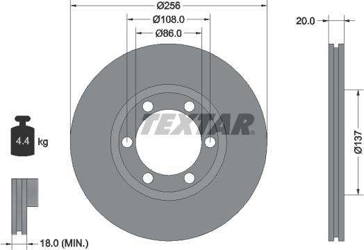 Textar 92079600 - Disque de frein cwaw.fr