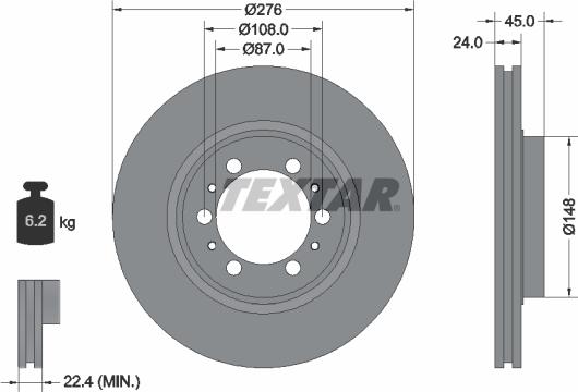 Textar 92079800 - Disque de frein cwaw.fr