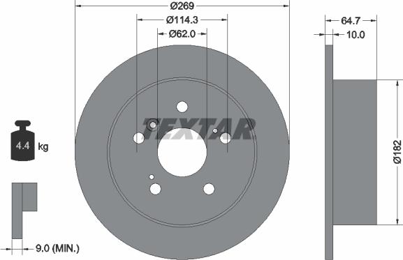 Textar 92079300 - Disque de frein cwaw.fr