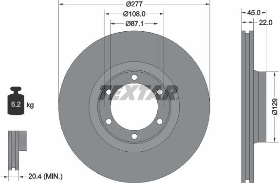 Textar 92074600 - Disque de frein cwaw.fr