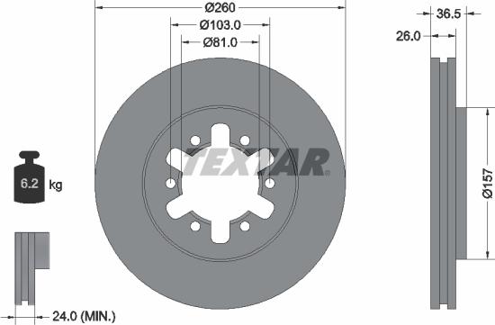 Textar 92074700 - Disque de frein cwaw.fr