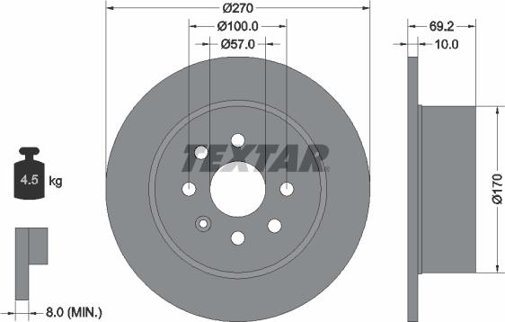 Textar 92075500 - Disque de frein cwaw.fr