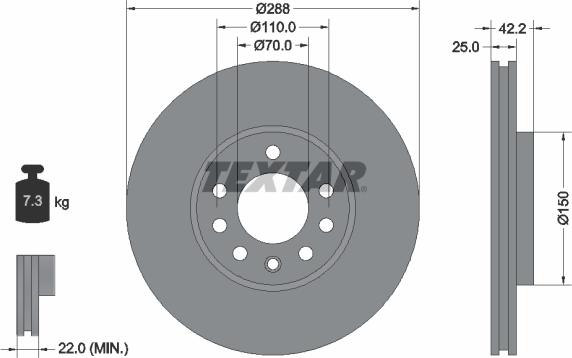 Textar 92075605 - Disque de frein cwaw.fr