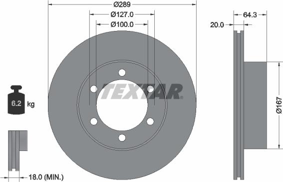 Textar 92076300 - Disque de frein cwaw.fr