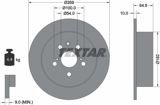 Textar 92070800 - Disque de frein cwaw.fr