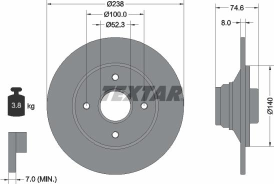 Textar 92070300 - Disque de frein cwaw.fr