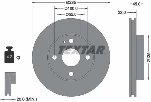 Textar 92071500 - Disque de frein cwaw.fr