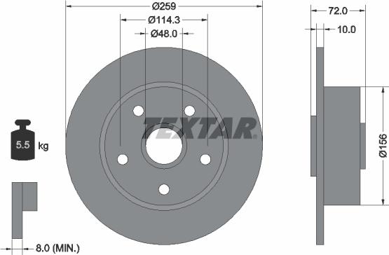 Textar 92078900 - Disque de frein cwaw.fr