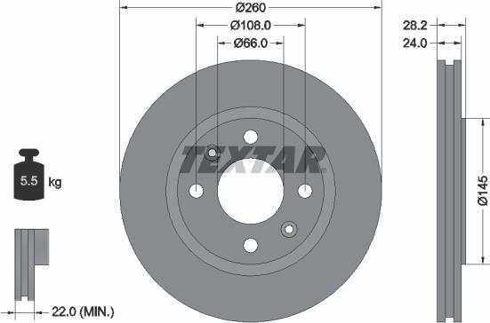 Textar 92078600 - Disque de frein cwaw.fr