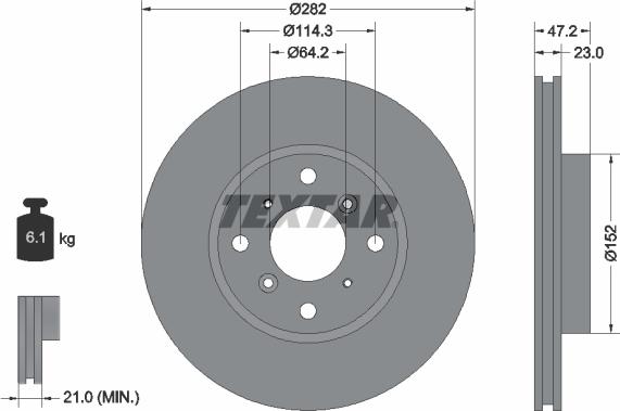 Textar 92078300 - Disque de frein cwaw.fr