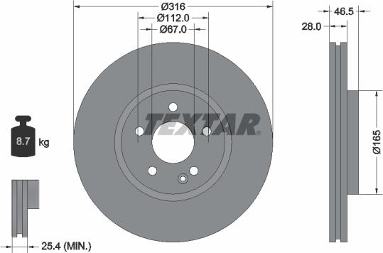 Textar 92073100 - Disque de frein cwaw.fr