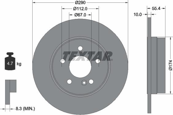 Textar 92072705 - Disque de frein cwaw.fr