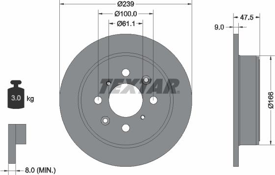 Textar 92077900 - Disque de frein cwaw.fr