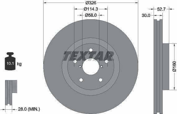 Textar 92194303 - Disque de frein cwaw.fr