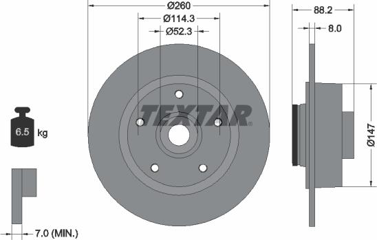 Textar 92195900 - Disque de frein cwaw.fr