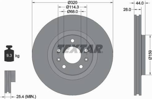 Textar 92195400 - Disque de frein cwaw.fr