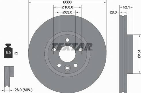 Textar 92196900 - Disque de frein cwaw.fr