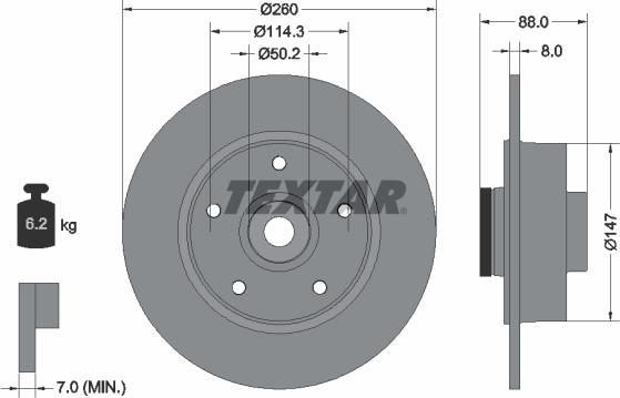 Textar 92196000 - Disque de frein cwaw.fr