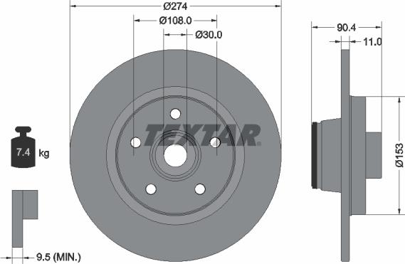 Textar 92196203 - Disque de frein cwaw.fr