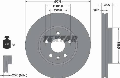 Textar 92198900 - Disque de frein cwaw.fr