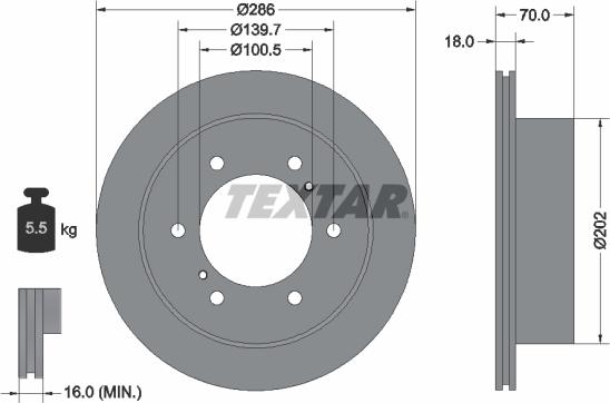 Textar 92198303 - Disque de frein cwaw.fr