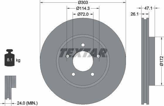 Textar 92197703 - Disque de frein cwaw.fr