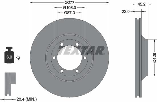 Textar 92149400 - Disque de frein cwaw.fr