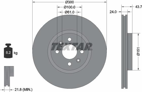 Textar 92149500 - Disque de frein cwaw.fr