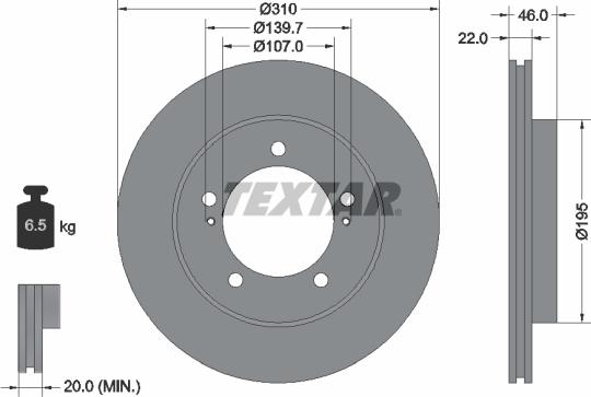 Textar 92149000 - Disque de frein cwaw.fr