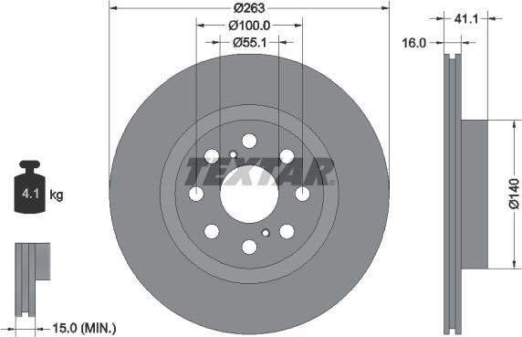 Textar 92149700 - Disque de frein cwaw.fr