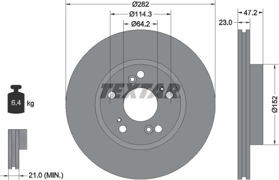 Textar 92144400 - Disque de frein cwaw.fr