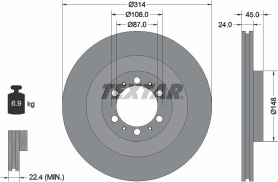 Textar 92144800 - Disque de frein cwaw.fr