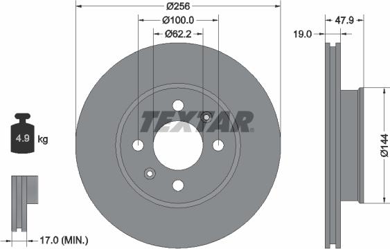 Textar 92144700 - Disque de frein cwaw.fr