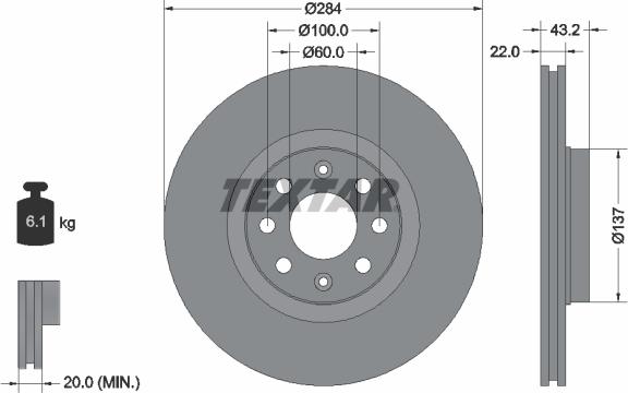 Textar 92145800 - Disque de frein cwaw.fr