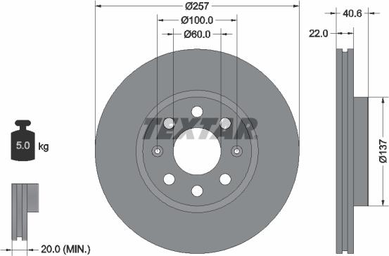 Textar 92145700 - Disque de frein cwaw.fr