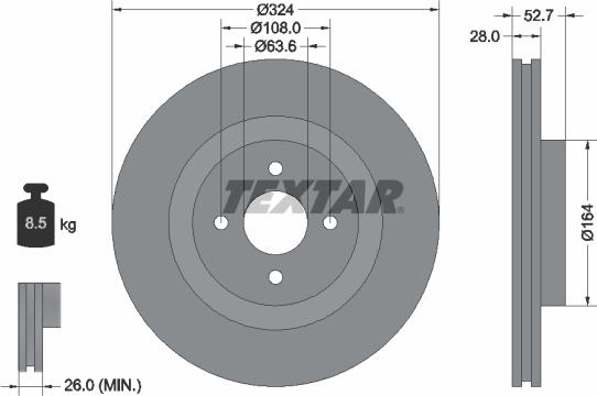 Textar 92146400 - Disque de frein cwaw.fr