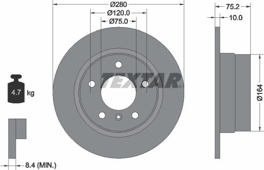 Textar 92146000 - Disque de frein cwaw.fr