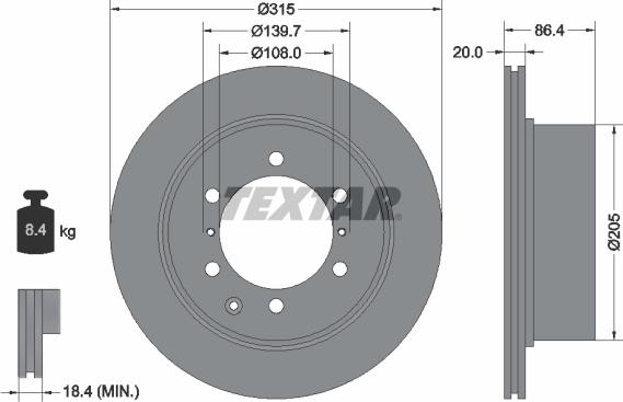 Textar 92146700 - Disque de frein cwaw.fr