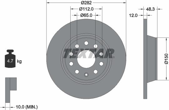 Textar 92140800 - Disque de frein cwaw.fr