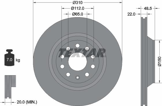 Textar 92140705 - Disque de frein cwaw.fr