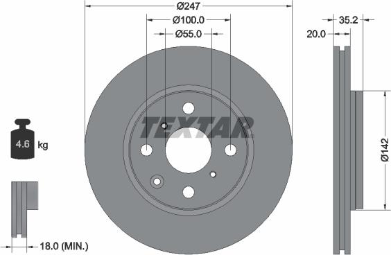 Textar 92141900 - Disque de frein cwaw.fr