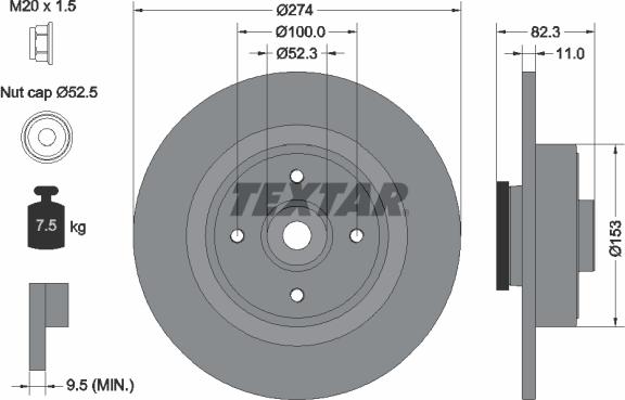 Textar 92141400 - Disque de frein cwaw.fr