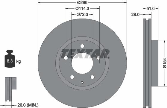 Textar 92148100 - Disque de frein cwaw.fr