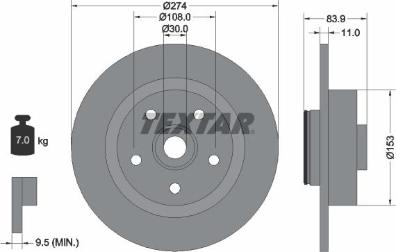 Textar 92142200 - Disque de frein cwaw.fr