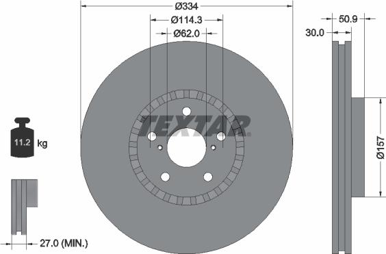 Textar 92147900 - Disque de frein cwaw.fr