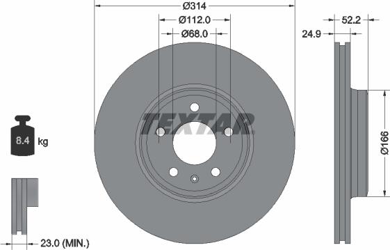 Textar 92159900 - Disque de frein cwaw.fr