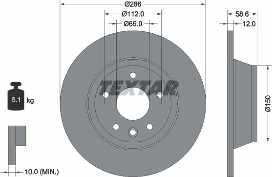 Textar 92159403 - Disque de frein cwaw.fr