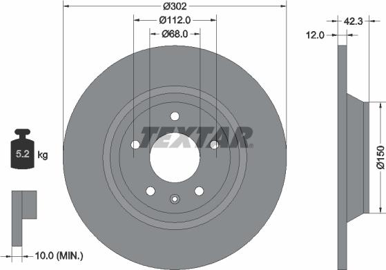 Textar 92159503 - Disque de frein cwaw.fr