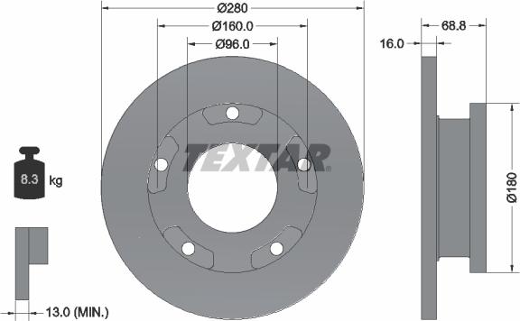 Textar 92159100 - Disque de frein cwaw.fr